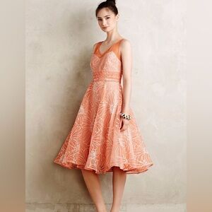 Anthropologie moulinette Sours Embroiderd Calendula Dress - Sz 16- MSRP $228